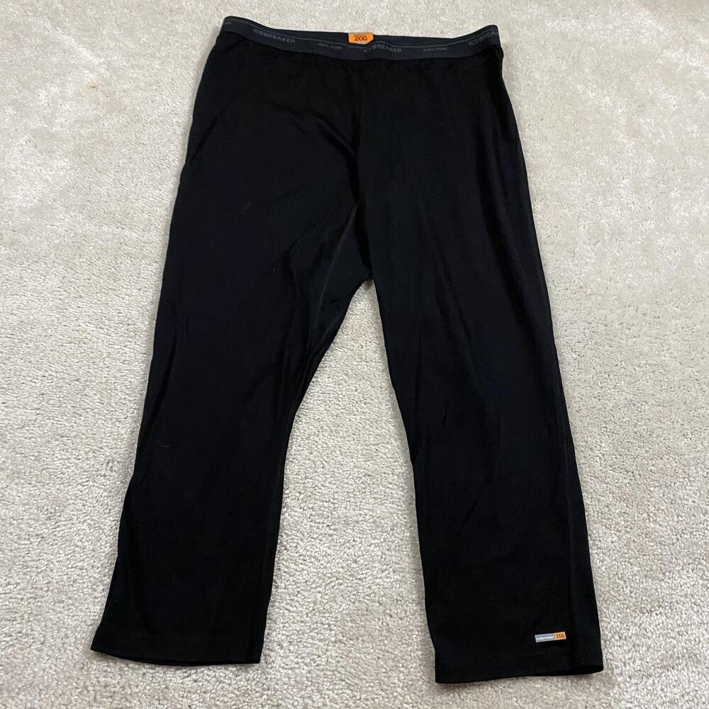 Icebreaker Long Johns Mens 2XL Black Bodyfit 200 Merino Wool‎ Thermal Base Layer